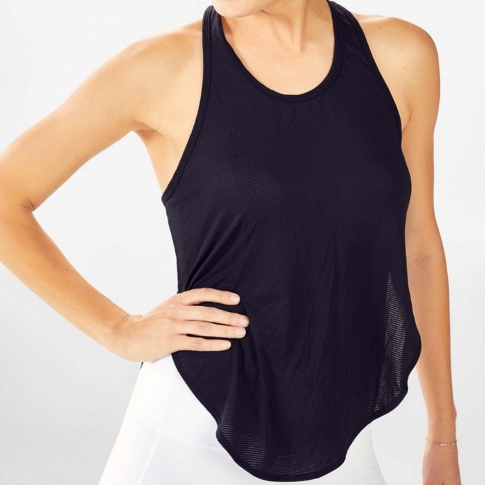 Fabletics Black Cashel Logo Back Tank Size XXS